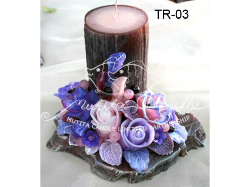 เทียนหอม เดชอุดม : WOOD CANDLE|FLOWER CANDLES WITH TIMBER. WOOD CANDLE|TR-03|-