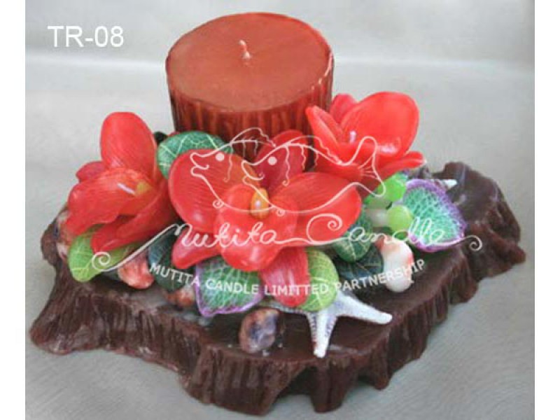 เทียนหอม เดชอุดม : WOOD CANDLE|FLOWER CANDLES WITH TIMBER. WOOD CANDLE|TR-08|-