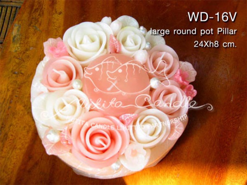 เทียนหอม เดชอุดม : WEDDING SET|Weddng Candles, best elegant Candles for wedding ceremony.
SWEET PASTEL ROSES CANDLES ARRANGTMENT FOR SPECIAL DAY|WD-16V|large round pot & pillar 24 x h 8 cm