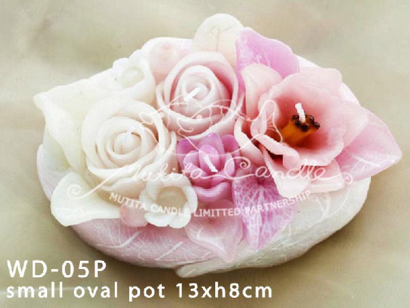 เทียนหอม เดชอุดม :  PINK WEDDING SET|Weddng Candles, best elegant Candles for wedding ceremony.
SOFT PINK FLOWER CANDLES ARRANGTMENT FOR SPECIAL DAY|WD-05P|small oval pot 13 x h 8 cm