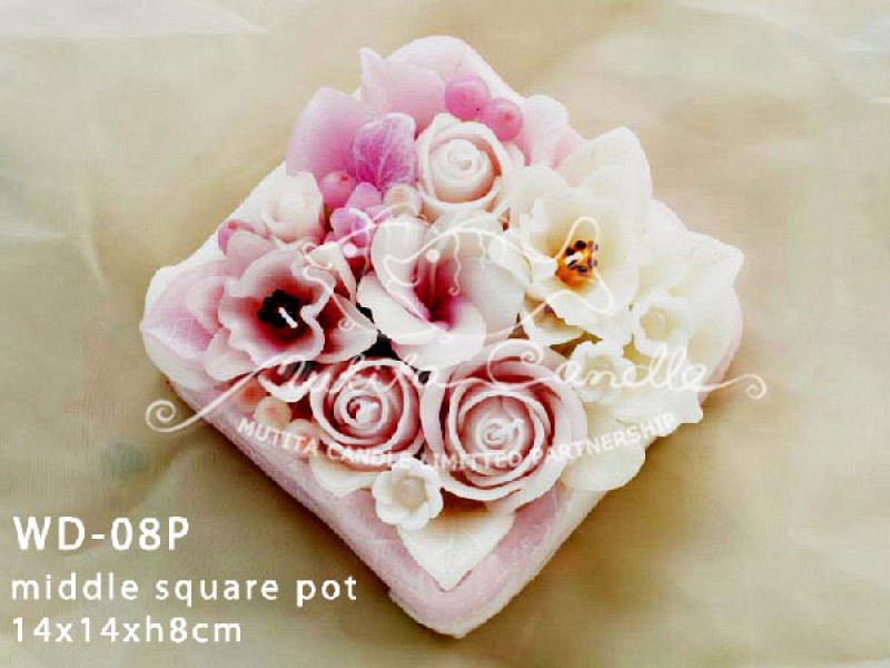 เทียนหอม เดชอุดม :  PINK WEDDING SET|Weddng Candles, best elegant Candles for wedding ceremony.
SOFT PINK FLOWER CANDLES ARRANGTMENT FOR SPECIAL DAY|WD-08P|middle square pot 14 x 14 x h 8 cm