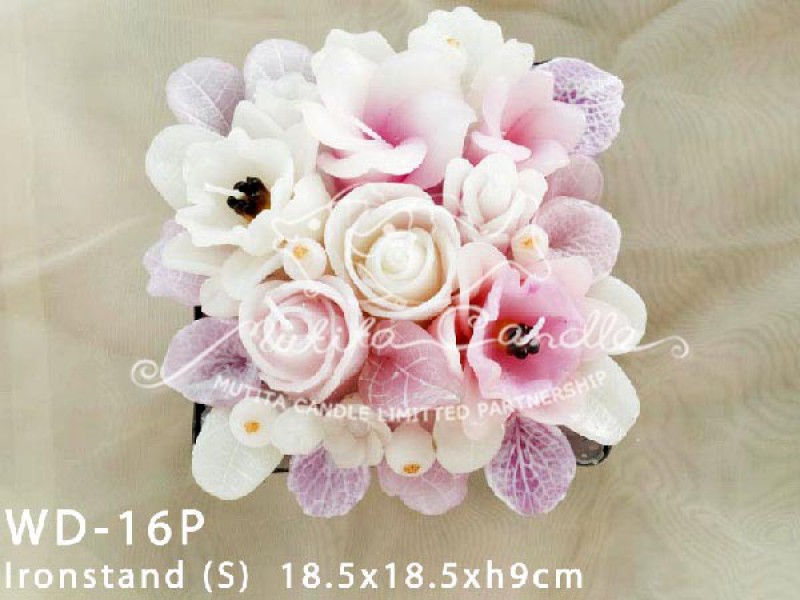เทียนหอม เดชอุดม :  PINK WEDDING SET|Weddng Candles, best elegant Candles for wedding ceremony.
SOFT PINK FLOWER CANDLES ARRANGTMENT FOR SPECIAL DAY|WD-16P|Ironstand (S) 18.5 x 18.5 x h 9 cm