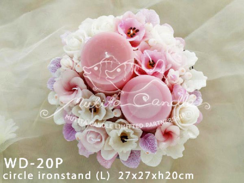 เทียนหอม เดชอุดม :  PINK WEDDING SET|Weddng Candles, best elegant Candles for wedding ceremony.
SOFT PINK FLOWER CANDLES ARRANGTMENT FOR SPECIAL DAY|WD-20P|Circle ironstand (L) 27 x 27 x h20 cm