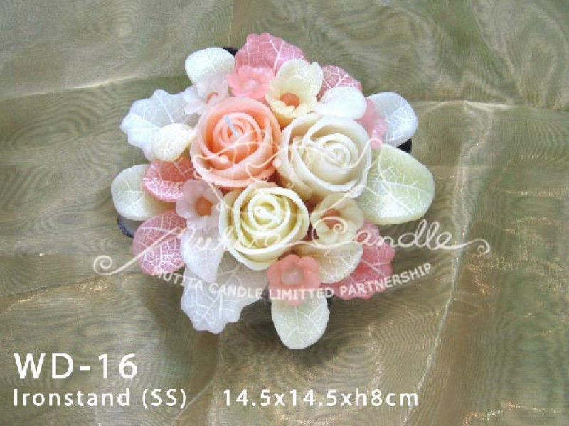 เทียนหอม เดชอุดม :  IVORY WEDDING SET|Weddng Candles, best elegant Candles for wedding ceremony.
CLASSIC IVORY ROSES CANDLES ARRANGTMENT FOR SPECIAL DAY|WD-16|Ironstand (SS) 14.5 x 14.5 x h8 cm