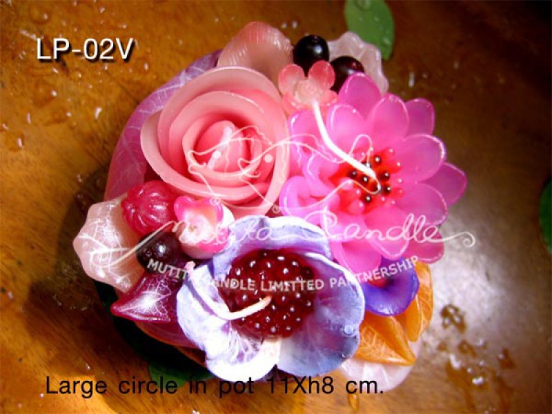 เทียนหอม เดชอุดม : PINK&PURPLE COLOUR SET|Flower candles from Thailand for any ocassions
WILD FLOWER CANDLES IN COLOUR RICH TONES|LP-02V|large circle pot 11 x h8 cm