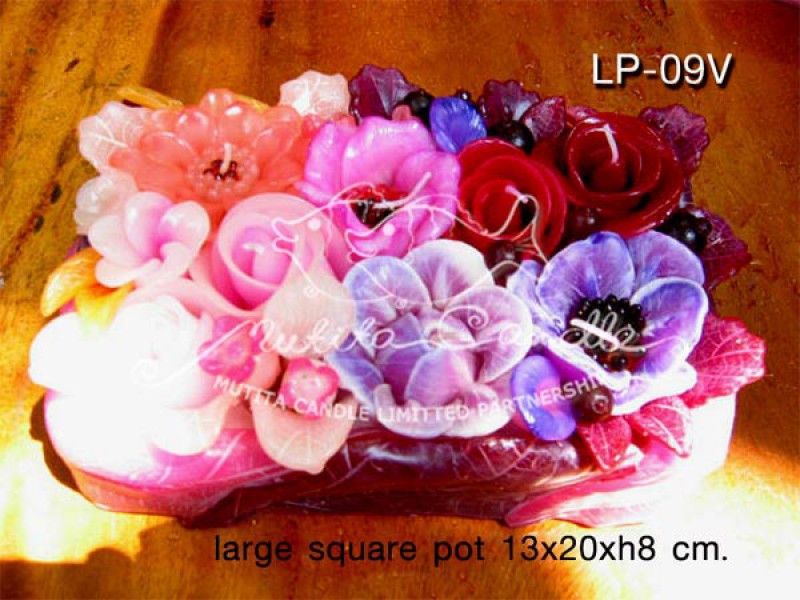 เทียนหอม เดชอุดม : PINK&PURPLE COLOUR SET|Flower candles from Thailand for any ocassions
WILD FLOWER CANDLES IN COLOUR RICH TONES|LP-09V|large square pot 13 x 20 x h 8 cm