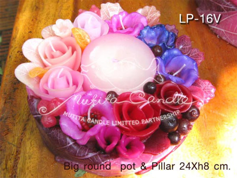เทียนหอม เดชอุดม : PINK&PURPLE COLOUR SET|Flower candles from Thailand for any ocassions
WILD FLOWER CANDLES IN COLOUR RICH TONES|LP-16V|Big round pot & Pillar 24 x h 8 cm