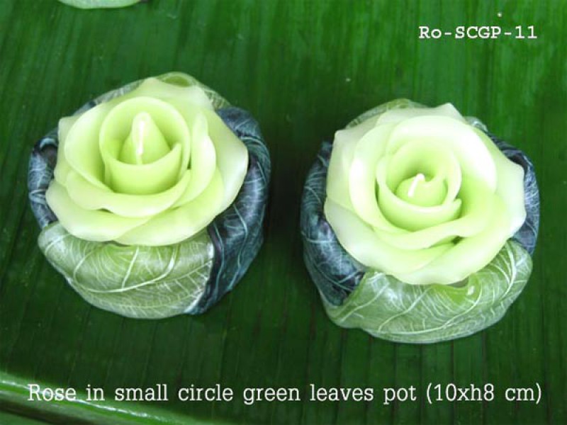 เทียนหอม เดชอุดม : CATALOGUE01|small items of flower candles from Thailand for any ocassions
FLOWER CANDLES COLLECTIONS|Ro-SCGP-11|small circle green leaves pot 10 x h 8 cm